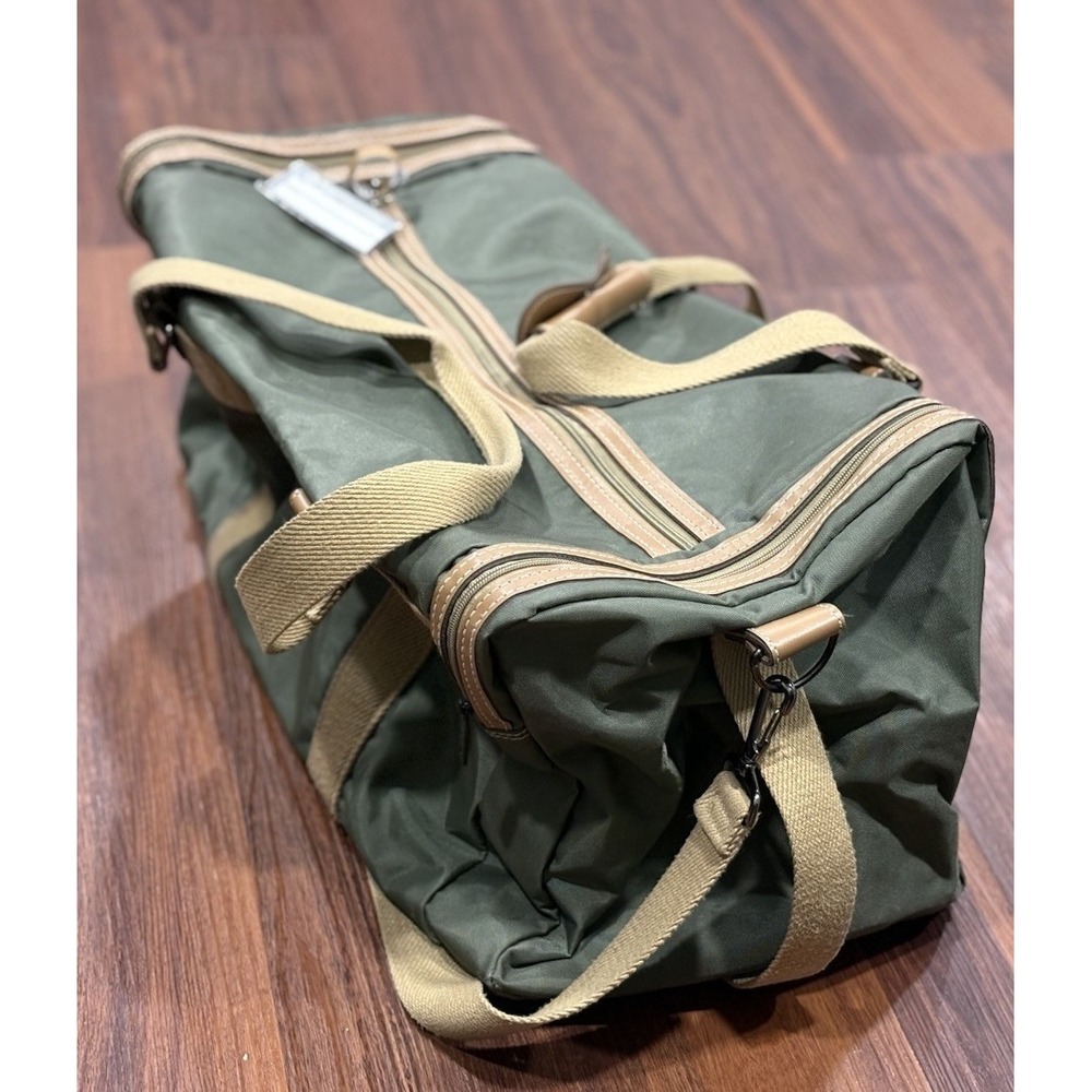 Samsonite‎ Green Tan Canvas Duffle Bag Heavy Duty Gym Travel Luggage - Picture 11 of 16
